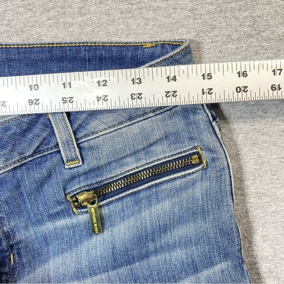 Michael Kors Jeans Womens 4 Blue Izzy Skinny Low Rise Zip Pocket Stretch Denim - Picture 14 of 16